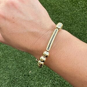 18k gold plated Gold Beaded Bracelet with Black Accents